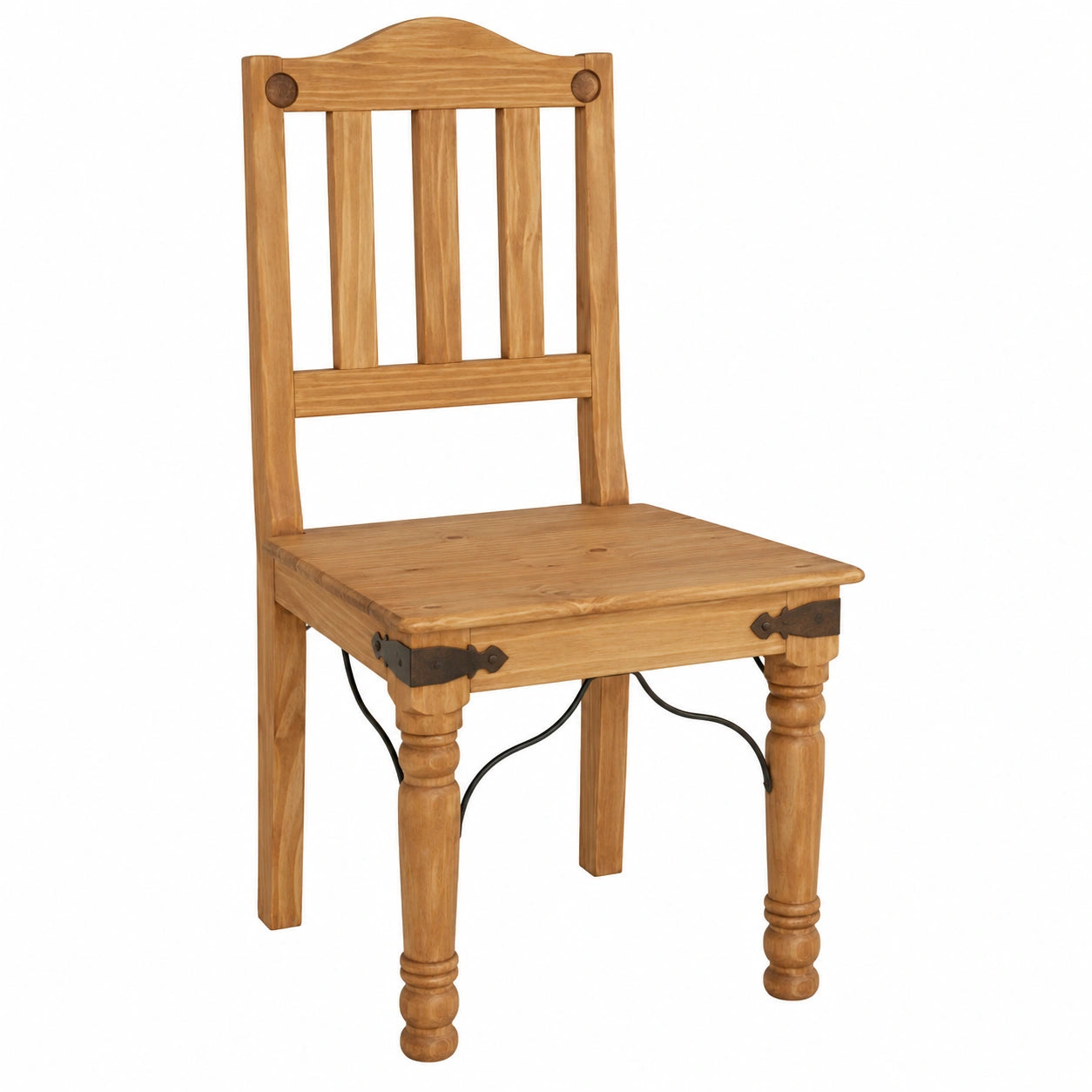 Esszimmerstuhl im Landhausstil aus Massivholz Pinie, 45x100x45 cm, honigfarben