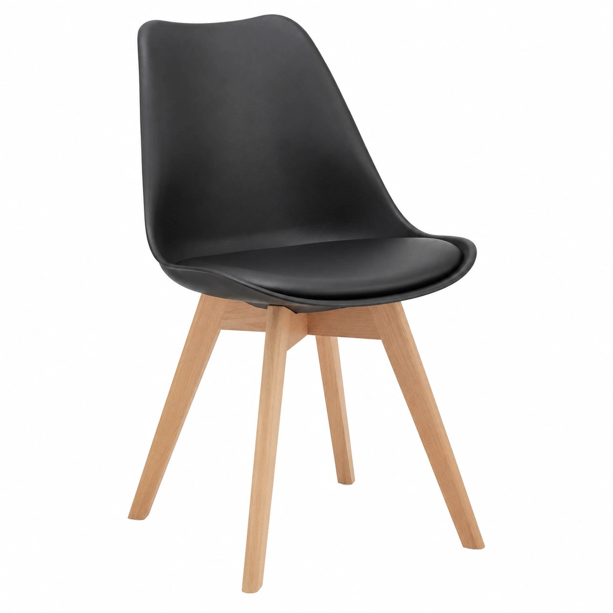 WOLTU 8er Set Skandinavische Esszimmerstühle, Retro Design, Kunstledersitz, Massivholzbeine, Belastbar bis 150 kg, Grau
