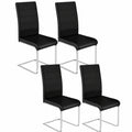 WOLTU 4er Set Freischwinger Esszimmerstühle mit hoher Rückenlehne, Kunstleder, schwarz