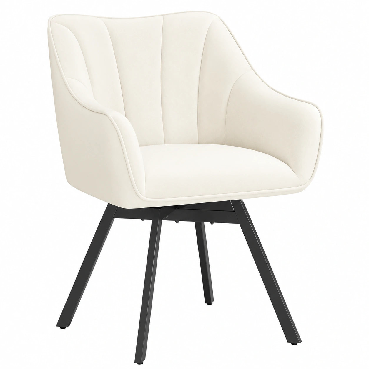 Yaheetech 2er Set Esszimmerstühle 360° Drehbar, Samt, mit Armlehnen und Metallbeinen, Modern für Küche, Esszimmer, Wohnzimmer, Beige