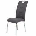 Esszimmerstühle Set Andrea, 4er Pack, Kunstleder Grau, Chromgestell, 100x43x64 cm