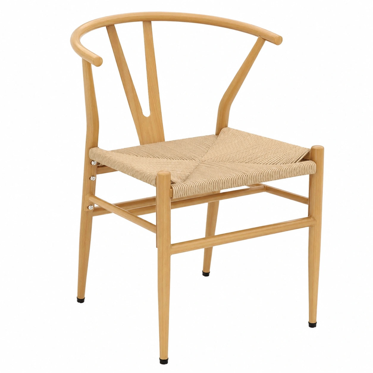 GIANTEX Esszimmerstühle 2er Set, stapelbar mit Rattansitz und Rückenlehne, belastbar bis 150 kg, mit Metallbeinen, ideal für Küche und Wohnzimmer