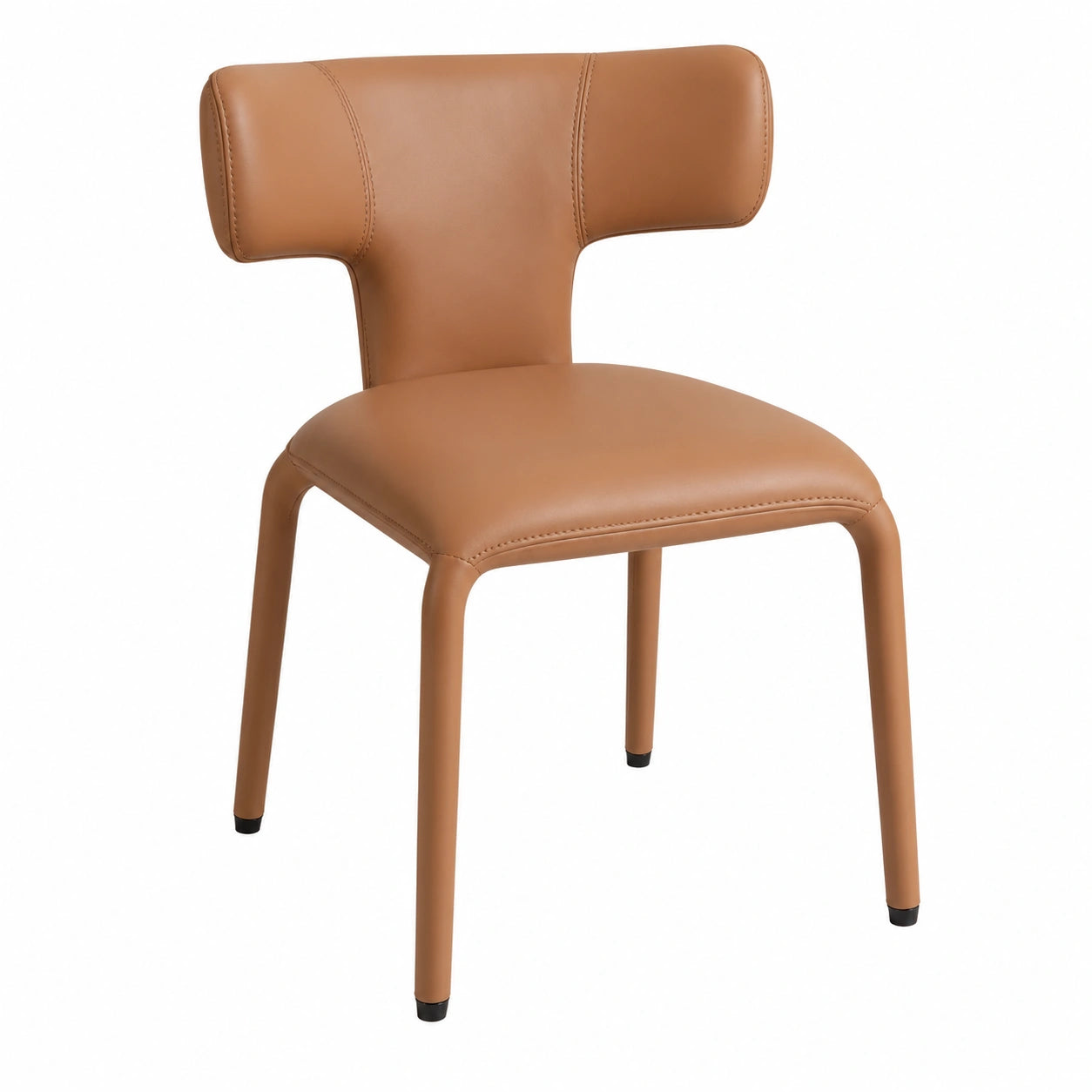 WOLTU 2er Set Kunstlederstühle, ergonomisch, 150 kg Tragkraft, Metallrahmen, Kamelbraun