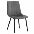8er Set Polsterstühle mit Samtsitz, Metallbeine, Dunkelgrau - Ideal für Esszimmer, Schlafzimmer und Küche