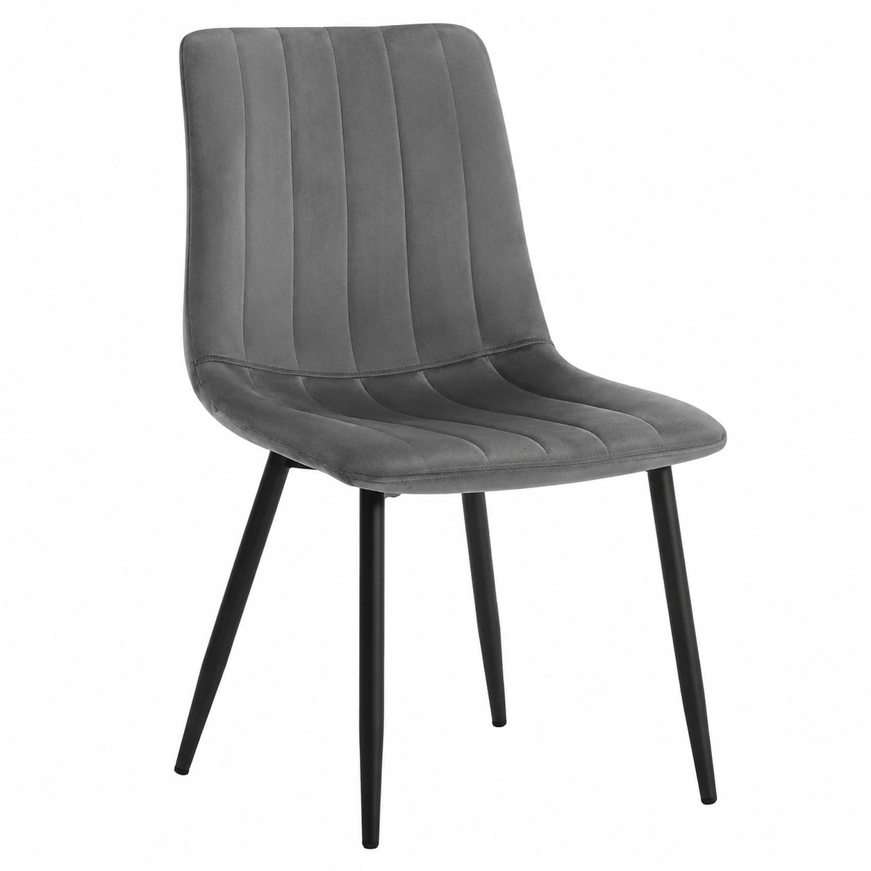 8er Set Polsterstühle mit Samtsitz, Metallbeine, Dunkelgrau - Ideal für Esszimmer, Schlafzimmer und Küche