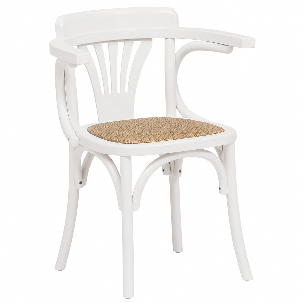 Biscottini Set aus 2 Esszimmerstühlen aus Holz im Landhausstil - 77x42x45 cm - Rattanstühle für Esszimmer Vintage - Bistrot Retro Küchensessel