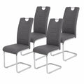 Hela 4er Set Kufenstuhl Ruby, Kunstleder Grau, Chromgriff, Metallrahmen, bis 140kg