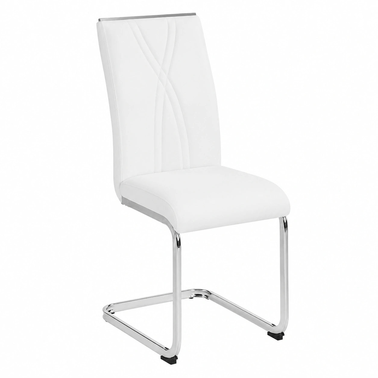 Yaheetech 4er Set Schwingstühle mit Metallrahmen für Esszimmer, Küche, Wohnzimmer, Restaurant oder Konferenzraum, Weiß