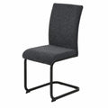 Esszimmerstühle Set: 2er Schwingstuhl Linn, Anthrazit Webstoff und Mikrofaser, Schwarz Gestell, 140kg Traglast