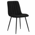 CLIPOP 6er Set Samt Esszimmerstühle mit Metallbeinen, Polsterstühle für Wohnzimmer, Büro und Hotel, Schwarz