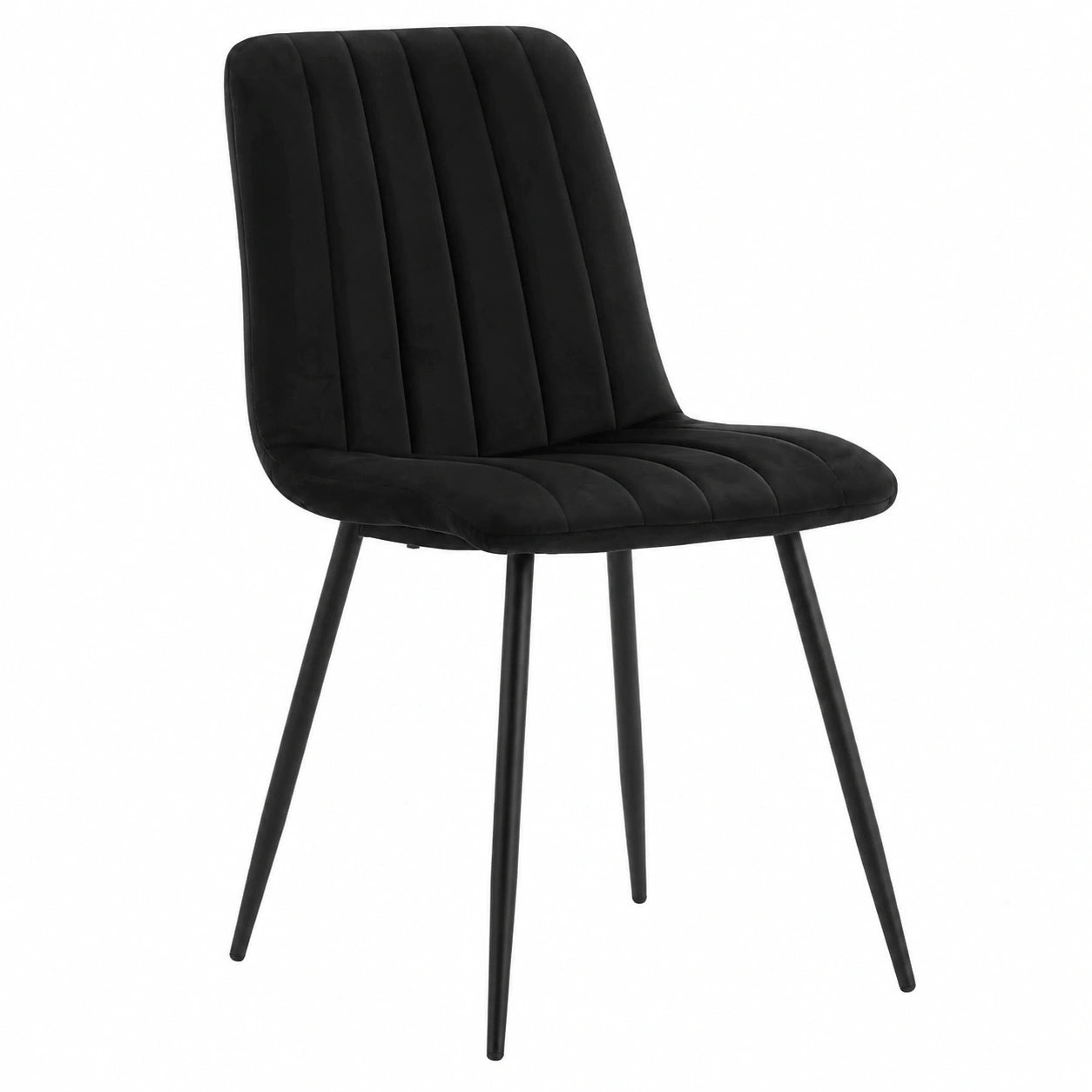CLIPOP 6er Set Samt Esszimmerstühle mit Metallbeinen, Polsterstühle für Wohnzimmer, Büro und Hotel, Schwarz