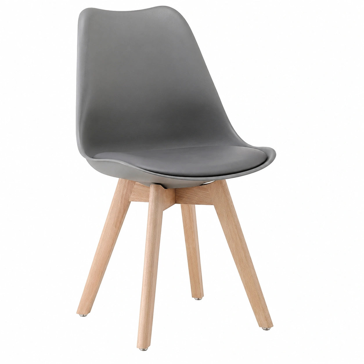 Deuline Esszimmerstühle Set, Massivholzbeine, Polster, 2er-Set, Grau, Modell Oslo