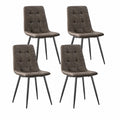 LEWE 4er Set Polsterstühle, Metallgestell, Stoffbezug, ideal für Esszimmer und Küche