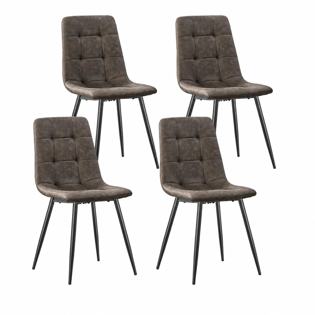 LEWE 4er Set Polsterstühle, Metallgestell, Stoffbezug, ideal für Esszimmer und Küche