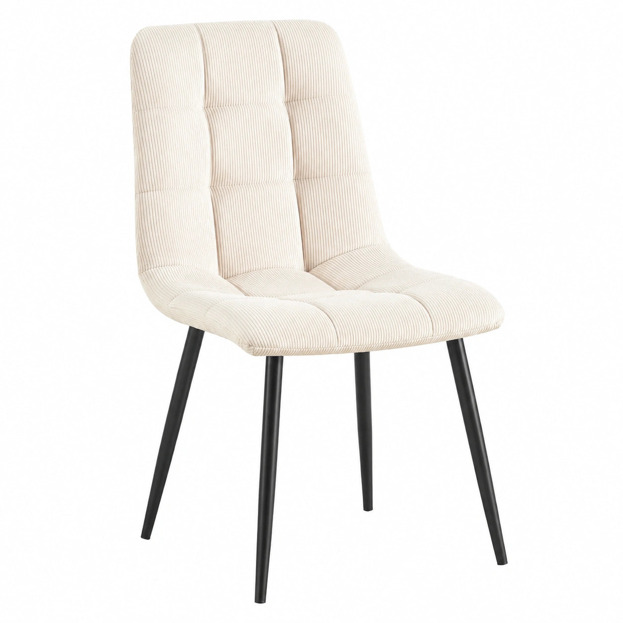 CLP Polsterstuhl Antibes mit Cordstoffbezug, Metallgestell, bis 150 kg, Farbe: Creme