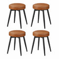 VASAGLE Esszimmerstühle 4er Set, Kunstleder, Mid-Century-Stil, 48,2 cm, einfacher Aufbau, karamellbraun