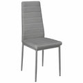 Moderne graue Esszimmerstühle im 6er Set - Komfortable Polsterstühle mit hoher Rückenlehne