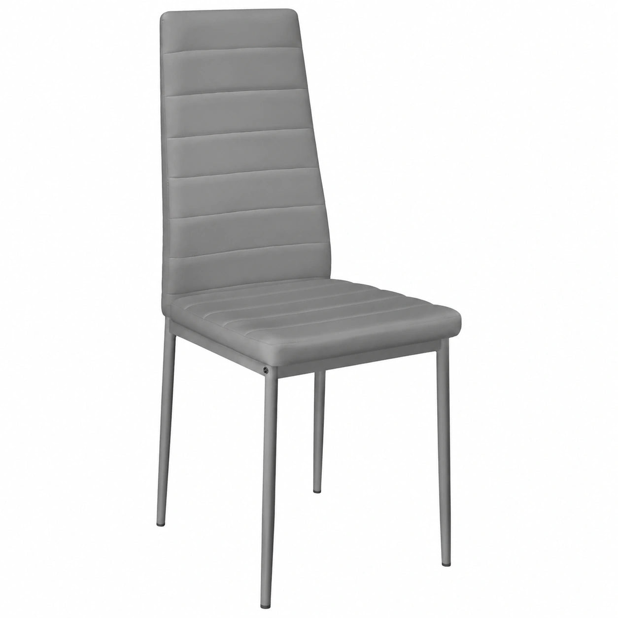 Moderne graue Esszimmerstühle im 6er Set - Komfortable Polsterstühle mit hoher Rückenlehne