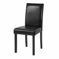 Esszimmerstühle Set aus Holz und Kunstleder, 4er Set für Küche und Büro, 92 cm hoch, Schwarz