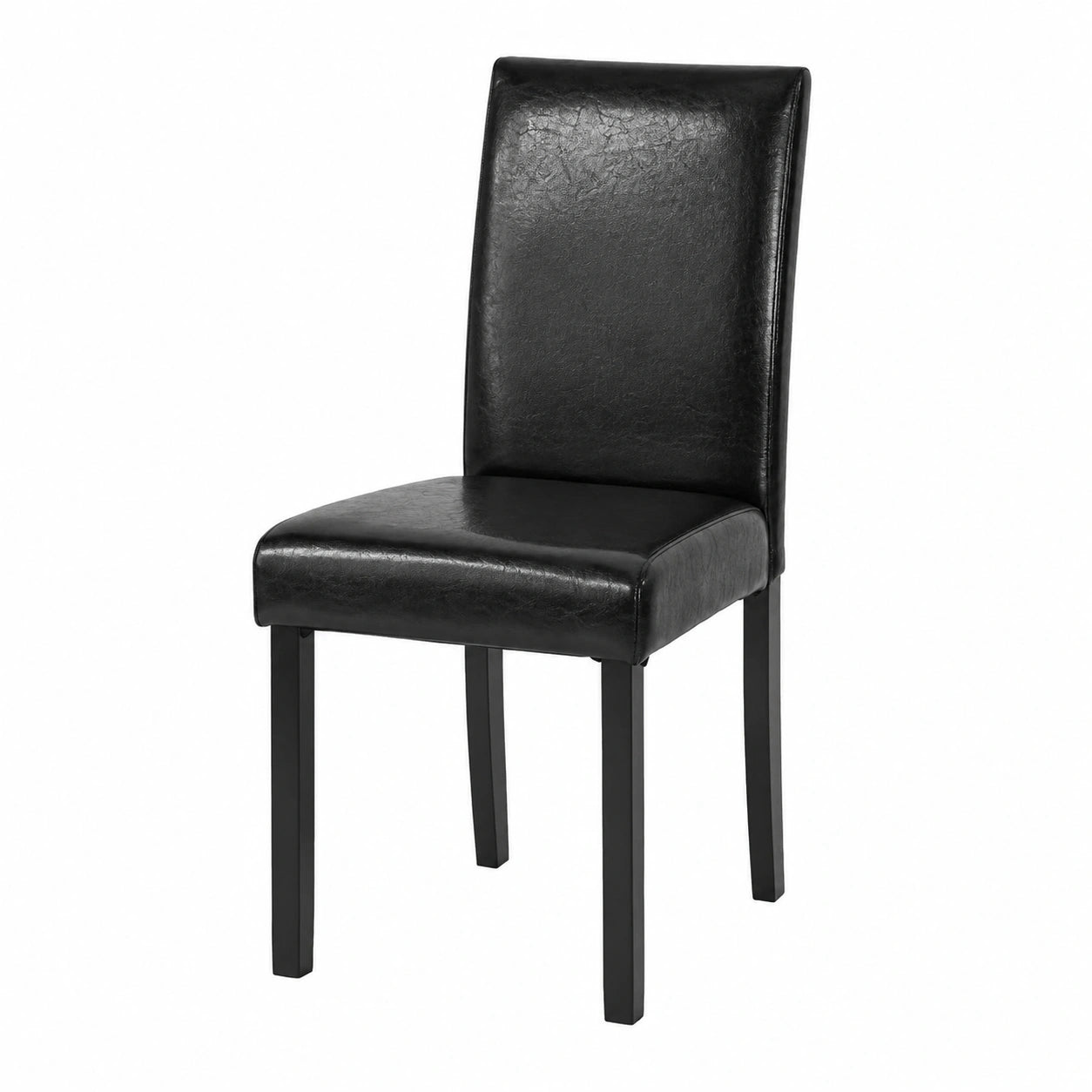 Esszimmerstühle Set aus Holz und Kunstleder, 4er Set für Küche und Büro, 92 cm hoch, Schwarz