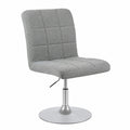 Verstellbarer Esszimmerstuhl Ricky, 360° drehbar, Stoffbezug, Chrom-Trompetenfuß, Grau