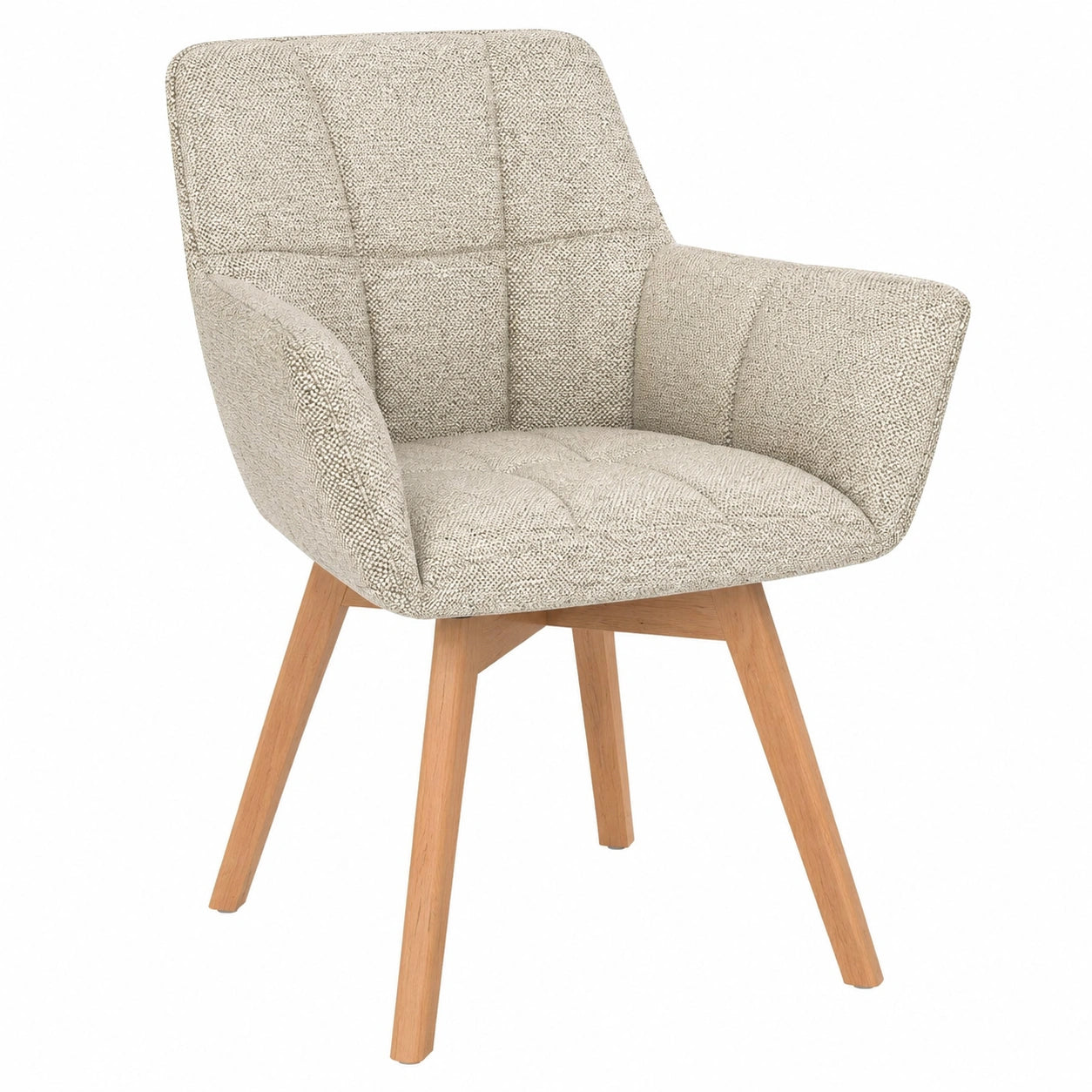 6er Set Samt-Drehstühle mit Holzbeinen und Armlehnen, 360° drehbar, für Esszimmer, Wohnzimmer, Küche und Schlafzimmer in Khaki
