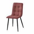 Esszimmerstühle 4er-Set Kunstleder Altrosa mit Metallbeinen - Designer Küchenstuhl Henri