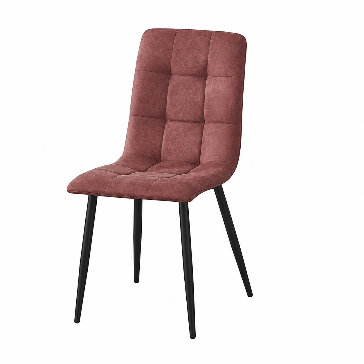 Esszimmerstühle 4er-Set Kunstleder Altrosa mit Metallbeinen - Designer Küchenstuhl Henri