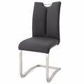 Robas Lund Esszimmerstühle 2er Set Schwarz, Echtleder Freischwinger, Belastbar bis 140 kg