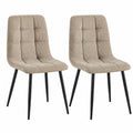 Esszimmerstühle Set Tilde, 2er-Set, Gepolsterte Küchenstühle mit Cordbezug, Robustes Metallgestell, Belastbar bis 150 kg, Farbe: Taupe