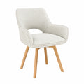 Esszimmerstühle 4er Set drehbar mit Holzbeinen, Samtige Polsterung, Beige