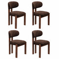 MALOL 6er Set Esszimmerstühle, Dunkelbraune Polsterstühle mit Holzbeinen, Moderner Stoff und Stabiler Rückenlehne, Ideal für Esszimmer, Küche und Restaurant